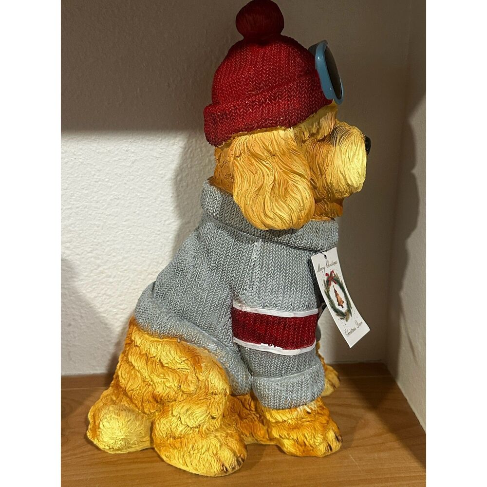 Christmas Goldendoodle in Sweater, Toboggan, & Goggles NWT - Picture 4 of 5